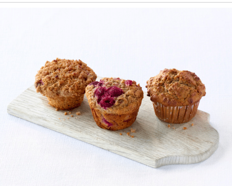 Muffins aux framboises surgelées